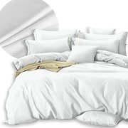 Ágyneműhuzat Garnitúra 160x200 2x Párnahuzat 70x80 Kétoldalas Sima Puha Fehér