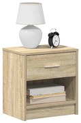 2 db sonoma tölgy színű éjjeliszekrény fiókkal 39x28x41 cm