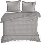 Szatén pamut ágyneműhuzat 160X200 ezüst, hímzett csíkokkal