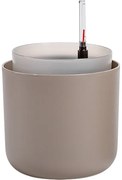 Plastia Tolita önöntöző virágtartó, barna, átmérő: 16 cm, 16 cm átmérőjű