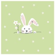 Húsvéti nyuszis papírszalvéta 33x33 cm 20 db Hello Easter green