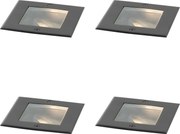 4 darabos modern fekete, állítható, IP65-ös talajba süllyeszthető spotlámpa szett - Oneon