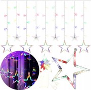 Led fényfüggöny drót karácsonyfa fényfüzér áram többszínű 3m