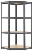 Juskys Sarokpolc - 160x75x40-75 cm - szürke