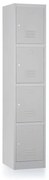Fém szekrény - 4 doboz, 38 x 45 x 185 cm, hengerzár, szürke - ral 7035