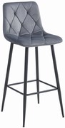 NADO VELVET sötétszürke bárszék fekete lábakkal