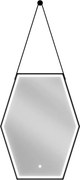 Mexen Orla LED megvilágított fürdőszobai tükör 60 x 80 cm, 6000K, páramentes, fekete keret - 9815-060-080-611-70