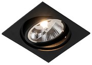 Négyzet alakú süllyesztett spotlámpa fekete állítható - Chuck 111