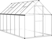 vidaXL ezüstszínű alumínium melegház alapvázzal 334x169x195 cm