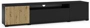 RASS TV asztal, 200x44x40, fekete matt/tölgy