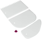 3 db-os fehér műanyag tortaspatula készlet - Metaltex