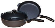 SWISS DIAMOND® 3 darabos indukciós, gyémánt felületű edénykészlet serpenyőkből ( 2 edény + 1 fedő)