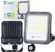 Halogén Led fényvető mozgásérzékelővel 30W teljesítmény 4000K Pir Forever Light