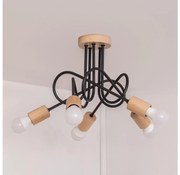 Felületre szerelhető csillár OXFORD 5xE27/15W/230V fenyő/fekete