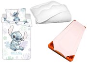 Lilo és Stitch gyerek, ovis ágyneműhuzat, derékalj és paplan/párna szett 100x135 cm 40x60 cm (Ohana White)