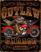 Fém tábla Outlaw Garage Bikes