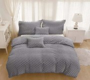 3 részes mikroplüss ágyneműhuzat 200x140cm+90x70cm Exklusive Sweet sötétszürke TiaHome