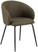 MAZZONI EXPORT CLARA Olívazöld (Basel 77 szövet)/fekete lábak - MODERN KÁRPITOZOTT KAGYLÓSZÉK LOFT STÍLUSÚ NAPPALIBA/ÉTKEZŐBE/IRODÁBA