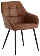 Barna kárpitozott karfás étkezőfotel szett 2 db-os Nolan Square – Unique Furniture