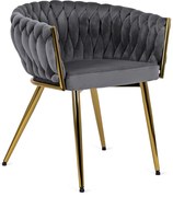 Elegáns Szürke Étkezőszék Arany Lábbal. CAPRI