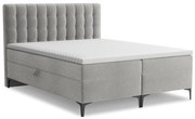 Világosszürke ágyneműtartós boxspring ágy 160x200 cm Puhala – Makamii