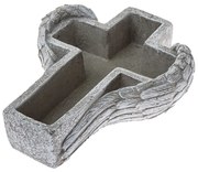 Tiszteletteljes dekoráció Beton virágcserépKereszt, 21,5 x 6,5 x 17,5 cm