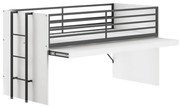 Fehér galéria gyerekágy íróasztallal, ágyráccsal 90x200 cm Sam – Vipack