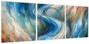 Kép - Absztrakt áramlat (órával) (90x30 cm)
