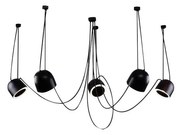 Shilo 9038 - Csillár zsinóron DOHAR 5xE14/15W/230V pók fekete