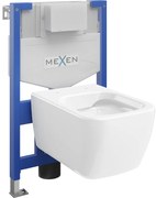 Mexen falon kívüli WC készlet Fenix XS-F vázzal Stella WC csészével, fényes fehér - 6803368XX00