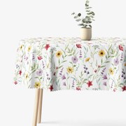 Goldea ovális teflon terítő - színes tavaszi virágok 120 x 160 cm