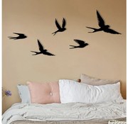 KÉSZLET 5x Fali dekoráció madarak fém