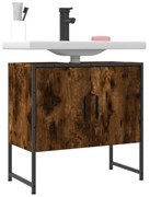 füstölt tölgy szerelt fa fürdőszobai mosdószekrény 60x33x60 cm