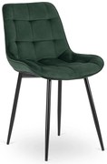 Bársony étkezőszék CHRIS zöld/fekete