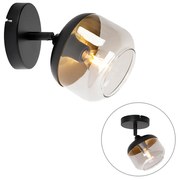 Design spotlámpa fekete arannyal és füstüveggel - Kyan