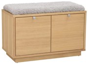 Szürke-natúr színű ülőkés cipőtartó tölgyfa dekorral Confetti – Rowico