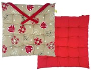 Home Elements Karácsonyi szív steppelt ülőpárna, 40 x 40 cm