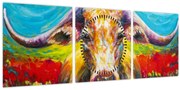 Kép - Festett tehén (órával) (90x30 cm)