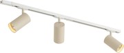 Modern sínrendszer 3 spotlámpával, fehér és bézs színben, 1 fázisú GU10 70mm - Iconic Jeana Luxe