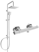 Mexen Tord függőleges zuhanyzó készlet esőztetővel és termosztatikus zuhanycsappal Slim, króm - 77105200-00
