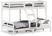 fehér tömör fenyőfa emeletes ágy 80 x 200/120 x 200 cm
