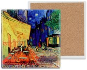 Kerámia poháralátét parafa aljjal Van Gogh Kávéház éjjel