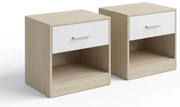 Éjjeliszekrények NOVERA szett 2 db 39x28 cm, bézs/fehér