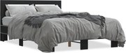 vidaXL fekete szerelt fa és fém ágykeret 135 x 190 cm