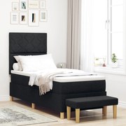 Box Spring Ágy Matraccal &amp; Pad Fekete 80x200 cm Szövet