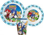 Sonic a sündisznó Adventure étkészlet, micro műanyag szett, pohárral 260 ml