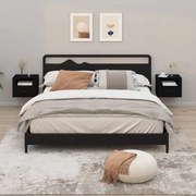 2 db fekete falra szerelhető éjjeliszekrény 50 x 36 x 40 cm