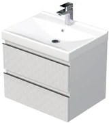 Fürdőszobaszekrény mosdóval SAT Cube Way 60x47,5x46 cm fehér matt CUBE3D46602ZBVER