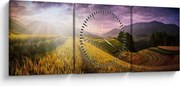 Tájkép (órával) (90x30 cm)