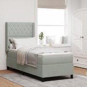 Boxspring Ágy Matrac Nappali Szürke 80x200 cm Bársony